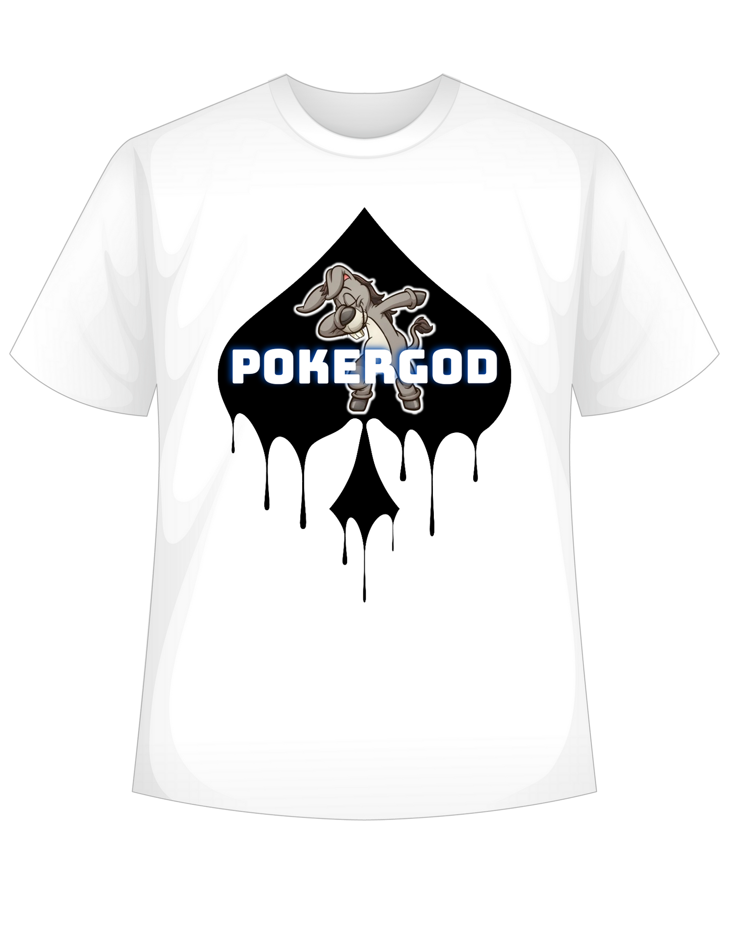 Dabbing Donkey Pokergod T-shirt (Poker/Gaming)